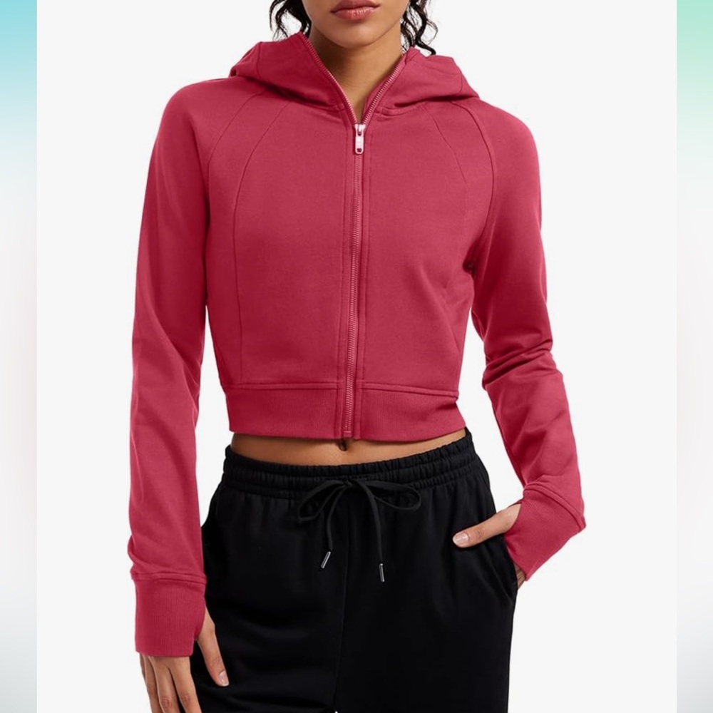 CRZ yoga zip up cropped hoodie NWT